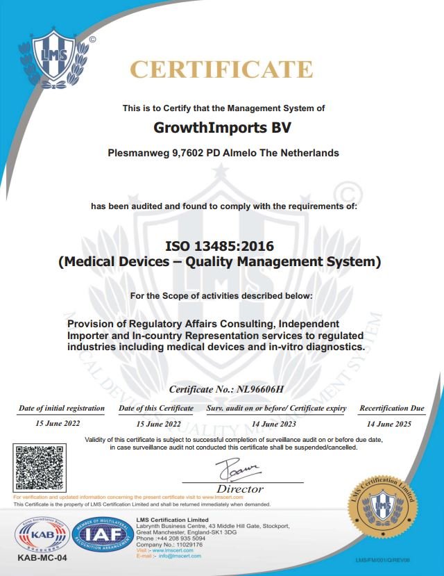 ISO13485+certificate
